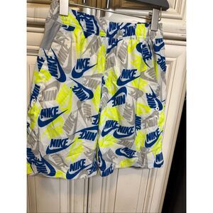 Nike Boys Standard Fit Woven All Over Print  Sportswear Shorts Blue Volt Medium